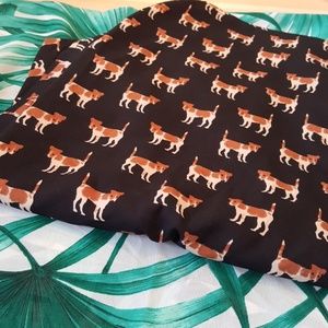 fornash Accessories - Fornash Black Preppy Puppy Faux Silk Scarf fornash Accessories - Fornash Black Preppy Puppy Faux Silk Scarf